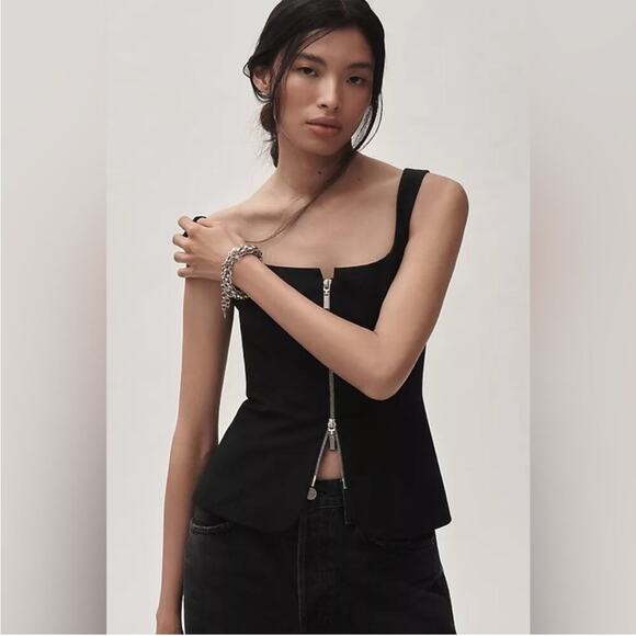 Reformation Laine Top Black 10 - Picture 3 of 6